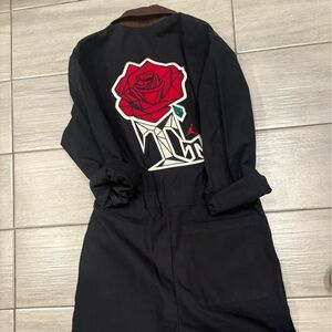 Nike Black Jumpsuit with Red Rose Graphic